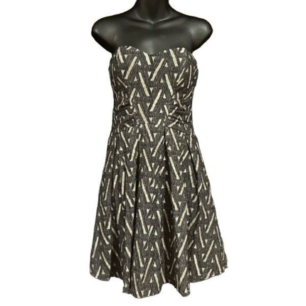 Lily Rose Black & Tan Strapless Fit Flare Party Dress Women’s XS